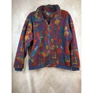 VTG Lands‎ End Polartec Aztec Fleece Jacket Full Zip Size Medium Made in USA